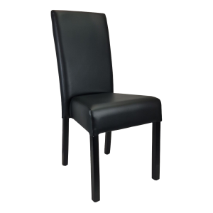 Milano Dining Chair Black Vinyl Seat and Back